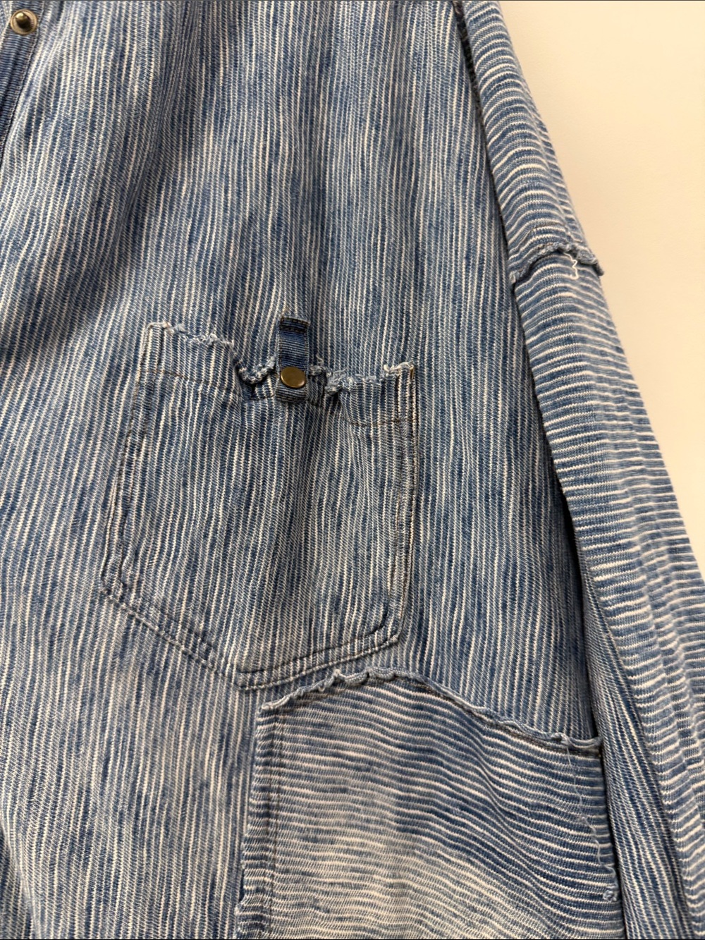 We The Free Blue Washed Button Front Tunic Shirt - Picture 5 of 7